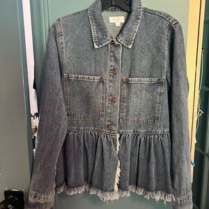 Mud pie Denim Peplum Jacket